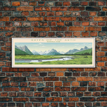 Load image into Gallery viewer, Gates Of The Arctic National Park Panoramic Alaska Travel Art, National Park Print, Minimalist Travel Art, Midcentury Modern Style Landscape
