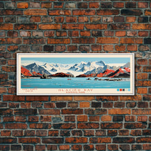 Carregar imagem no visualizador da galeria, Glacier Bay National Park, Panoramic Alaska Travel Art, National Park Print, Minimalist Travel Art, Midcentury Modern Style Landscape
