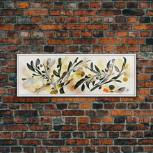 Carregar imagem no visualizador da galeria, Apple Tree Leaves Wall Art, Ready To Hang Canvas Print, Panoramic Art, Floral Arrangement Wall Decor
