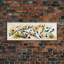 Carregar imagem no visualizador da galeria, Apple Tree Leaves Wall Art, Ready To Hang Canvas Print, Panoramic Art, Floral Arrangement Wall Decor, Above Bed, Above Couch, Above Sofa
