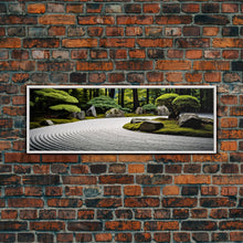 Load image into Gallery viewer, Zen Garden Art, Framed Canvas Print, Meditation Center Wall Decor, Lobby Art, Entryway Decor, Calming Meditation Art
