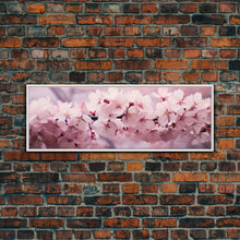 Cargar imagen en el visor de la galería, Cherry Blossoms In The Spring, Framed Canvas Print, Photography Print, Panoramic Wall Art, Above Sofa Decor
