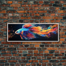 Cargar imagen en el visor de la galería, Betta Fish Painting Wall Art, Framed Canvas Print, Siamese Fighting Fish, Aquarium Wall Art, Colorful Pet Fish painting
