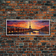 Carregar imagem no visualizador da galeria, An Evening In Paris, Van Wogh Inspired Eiffel Tower Painting Canvas Print, Retro Modern Paris France Decor
