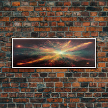 Load image into Gallery viewer, Galaxy Art, Supernova, Extra Large Wall Art, Framed Panoramic Canvas Print, Framed Wall Art
