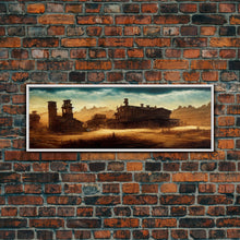 Load image into Gallery viewer, Abandoned Wild West Mining Town, Extra Large Wall Art, Framed Panoramic Canvas Print, Framed Wall Art
