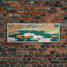 Load image into Gallery viewer, Japanese Style Zen Garden, Extra Large Wall Art, Framed Panoramic Canvas Print, Framed Wall Decor
