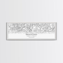 Load image into Gallery viewer, Panoramic Birmingham City Map, United Kingdom Art, Map Print, Minimalist Wall Art, Canvas Art, Housewarming Gift, Street Map, Closing Gift
