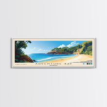 Load image into Gallery viewer, Adventure Bay, Australia Panoramic Beach Print, Vacation Gift, Australia Wall Art, Framed Canvas Print, Framed Beach Painting
