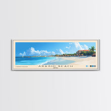 Carregar imagem no visualizador da galeria, Arashi Beach, Aruba Panoramic Print, Vacation Gift, Aruba Wall Art, Beach Painting, Beach Decor, Large Wall Art, Wood Frame Art
