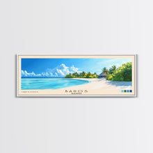 Load image into Gallery viewer, Baros, Maldives Panoramic Print, Vacation Gift, Maldives Wall Art, Beach Painting, Beach Decor, Large Wall Art, Wood Frame Art
