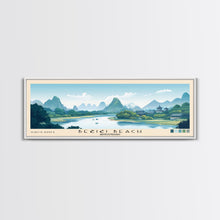 Carregar imagem no visualizador da galeria, Bečići Beach, Montenegro Panoramic Print, Vacation Gift, Montenegro Wall Art, Beach Painting, Beach Decor, Beach Or Lakehouse Art
