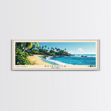Load image into Gallery viewer, Bentota, Sri Lanka Panoramic Beach Print, Vacation Gift, Sri Lanka Wall Art, Framed Canvas Print, Framed Beach Painting
