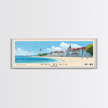 Carregar imagem no visualizador da galeria, Binz Beach, Germany Panoramic Print, Vacation Gift, Germany Wall Art, Beach Painting, Beach Decor, Large Wall Art, Wood Frame Art
