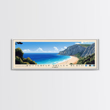 Carregar imagem no visualizador da galeria, Butterfly Valley Beach, Turkey Panoramic Print, Vacation Gift, Turkey Wall Art, Beach Painting, Beach Decor, Large Wall Art, Wood Frame Art
