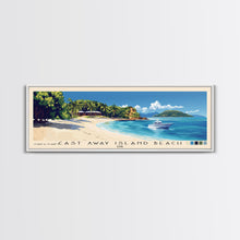 Cargar imagen en el visor de la galería, Cast Away Island Beach, Fiji Panoramic Print, Vacation Gift, Fiji Wall Art, Beach Painting, Beach Decor, Beach Or Lakehouse Art
