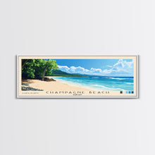 Cargar imagen en el visor de la galería, Champagne Beach, Vanuatu Panoramic Beach Print, Vacation Gift, Vanuatu Wall Art, Framed Canvas Print, Framed Beach Painting
