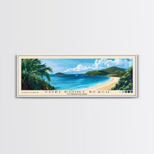 Cargar imagen en el visor de la galería, Coki Point Beach, US Virgin islands Panoramic Print, Vacation Gift, US Virgin islands Wall Art, Beach Painting, Beach Decor, Large Wall Art, Wood Frame Art
