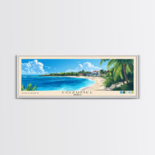 Load image into Gallery viewer, Cozumel, Mexico Panoramic Print, Vacation Gift, Mexico Wall Art, Beach Painting, Beach Decor, Beach Or Lakehouse Art
