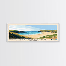 Load image into Gallery viewer, Crantock Beach, United Kingdom Panoramic Beach Print, Vacation Gift, United Kingdom Wall Art, Framed Canvas Print, Framed Beach Painting
