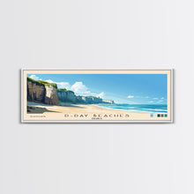 Carregar imagem no visualizador da galeria, D-Day beaches, France Panoramic Beach Print, Vacation Gift, France Wall Art, Framed Canvas Print, Framed Beach Painting

