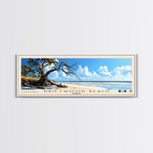 Carregar imagem no visualizador da galeria, Driftwood Beach, Georgia Panoramic Beach Print, Vacation Gift, Georgia Wall Art, Framed Canvas Print, Framed Beach Painting
