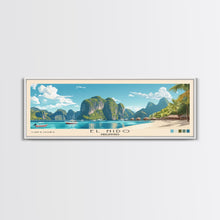 Load image into Gallery viewer, El Nido, Philippines Panoramic Print, Vacation Gift, Philippines Wall Art, Beach Painting, Beach Decor, Large Wall Art, Wood Frame Art

