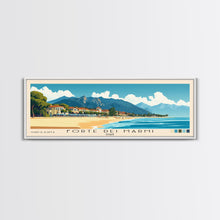 Load image into Gallery viewer, Forte dei Marmi, Italy Panoramic Beach Print, Vacation Gift, Italy Wall Art, Framed Canvas Print, Framed Beach Painting
