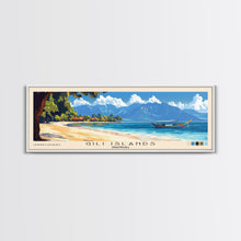 Carregar imagem no visualizador da galeria, Gili Islands, Indonesia Panoramic Print, Vacation Gift, Indonesia Wall Art, Beach Painting, Beach Decor, Beach Or Lakehouse Art
