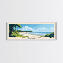 Cargar imagen en el visor de la galería, Hilton Head, South Carolina Panoramic Beach Print, Vacation Gift, South Carolina Wall Art, Framed Canvas Print, Framed Beach Painting
