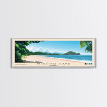Load image into Gallery viewer, Miskito Cays, Nicaragua Panoramic Beach Print, Vacation Gift, Nicaragua Wall Art, Framed Canvas Print, Framed Beach Painting
