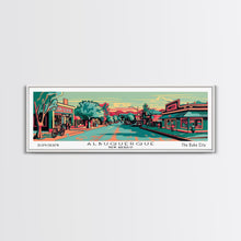 Carregar imagem no visualizador da galeria, Albuquerque New Mexico Panoramic Travel Poster Canvas Print

