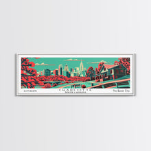 Cargar imagen en el visor de la galería, Charlotte North Carolina Panoramic Travel Poster Canvas Print
