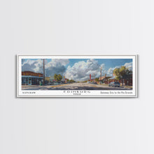Load image into Gallery viewer, Edinburg Texas Panoramic Watercolor Painting, Scenic Framed Canvas Print, Urban Wall Art for Office, Travel Poster, Home Decor, City Gift Idea
