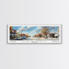 Load image into Gallery viewer, Sterling Heights Michigan Travel Poster, Framed Canvas Print, Office Art, Wall Hanging, Travel Gift, Living Room Art, Vintage Style
