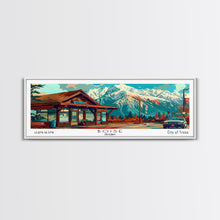 Load image into Gallery viewer, Boise Idaho Panoramic Travel Poster Framed Canvas Print, Mid Century Modern Art, Pop Art Style, Wall Art Decor, Home Decoration
