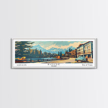 Load image into Gallery viewer, Boise Idaho Panoramic Painting, Mid Century Modern Framed Canvas Print, Retro Pop Art Travel Poster, Wall Art, Home Decor, Office Wall Art
