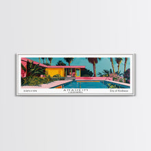 Carregar imagem no visualizador da galeria, Anaheim California Panoramic Painting, Mid Century Modern Framed Canvas Print, Retro Pop Art Travel Poster, Office Wall Art, City Print
