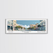 Carregar imagem no visualizador da galeria, Antioch California Panoramic Painting, Mid Century Modern Framed Canvas Print, Retro Pop Art Travel Poster, Home Decor, City Art
