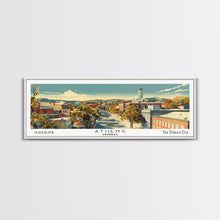 Carregar imagem no visualizador da galeria, Athens Georgia Panoramic Painting, Mid Century Modern Framed Canvas Print, Retro Pop Art Travel Poster, Living Room Wall Art Decor, City Print
