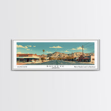Carregar imagem no visualizador da galeria, Buckeye Arizona Panoramic Painting, Mid Century Modern Framed Canvas Print, Retro Pop Art Travel Poster, Office Wall Art Decor, City Print
