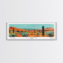 Load image into Gallery viewer, El Paso Texas Panoramic Painting, Mid Century Modern Framed Canvas Print, Retro Pop Art Travel Poster, Living Room Wall Decor
