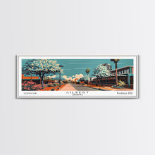 Carregar imagem no visualizador da galeria, Gilbert Arizona Panoramic Painting, Framed Canvas Print, Mid Century Modern Wall Art, Retro Pop Art Travel Poster, Office Art, Cityscape Decor, Gift Idea
