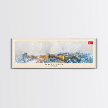 Load image into Gallery viewer, Batman Turkey Panoramic Travel Poster, Framed Canvas Print or Metal Wall Art, Travel Art, Home Decor, Panoramic Painting, Midcentury Art
