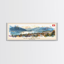 Cargar imagen en el visor de la galería, Biel Switzerland Wall Art, Panoramic Travel Poster, Panoramic Framed Canvas Print, City Wall Art, Wall Hanging Home Decor, Travel Art
