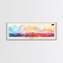 Load image into Gallery viewer, Bochum Germany Panoramic Travel Poster, Framed Canvas Print or Metal Wall Art, Travel Art, Home Decor, Panoramic Painting, Midcentury Art
