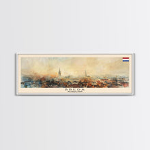 Load image into Gallery viewer, Breda Netherlands Panoramic Travel Poster, Framed Canvas Print or Metal Wall Art, Travel Art, Home Decor, Panoramic Painting, Midcentury Art
