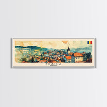 Load image into Gallery viewer, Braila Romania Travel Art, City Art, Framed Canvas Print or Metal Wall Art, Europe Travel Poster, Panoramic Wall Art, Extra Wide Wall Art
