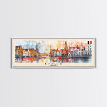 Carregar imagem no visualizador da galeria, Bruges Belgium Travel Art, City Art, Framed Canvas Print or Metal Wall Art, Europe Travel Poster, Panoramic Wall Art, Extra Wide Wall Art

