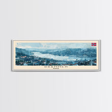 Load image into Gallery viewer, Drammen Norway Travel Print Wall Art, Panoramic City Art, Travel Art, Wall Decor, Vacation Gift, Framed Canvas Print Or Metal Art
